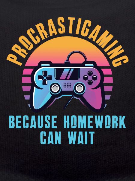 Gamer Procrastigame Devoirs Jeux