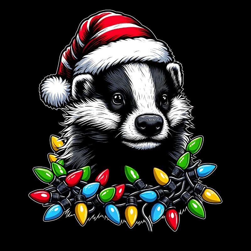 Honey Badger Ratel Christmas Hat Xmas