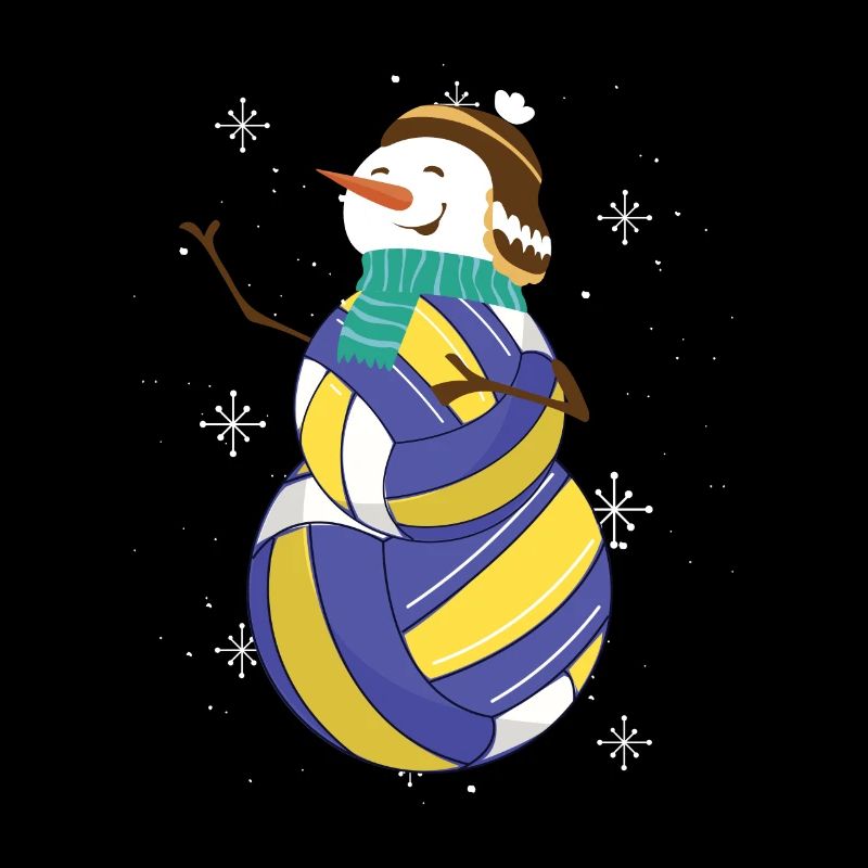 Fröhlicher Volleyball Schneemann Design