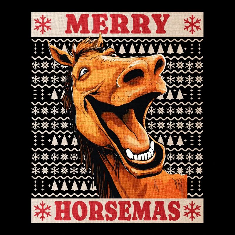 Cheval Noël Drôle Drôle Noël Noël