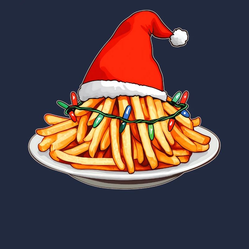 Frites Nourriture Noël Chapeau de Noël