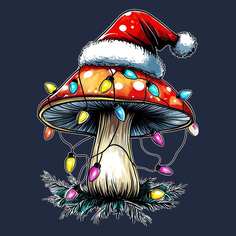 Mushroom Cottagecore Aesthetic Santa Hat Xmas