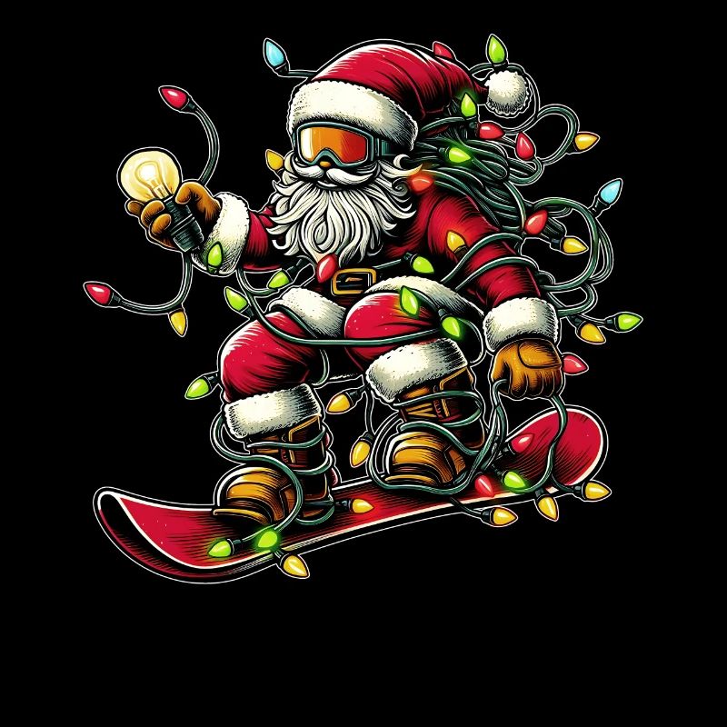 Père Noël Snowboard Snowboard Snowboarder