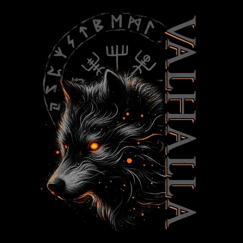 Valhalla Wolf Nordische Götter Wikinger Kompass