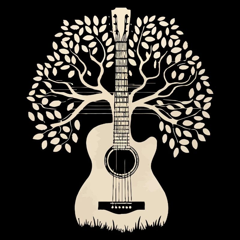 Acoustic Guitar Tree - Guitar Player Guitarist