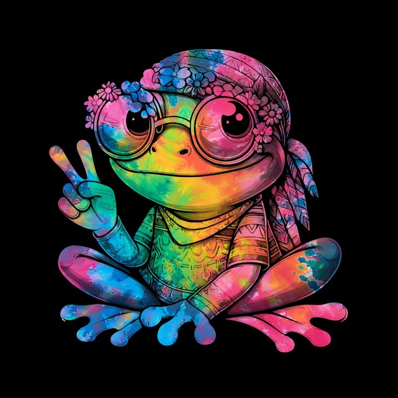 Friedenszeichen Dye Hippie Frog 60s