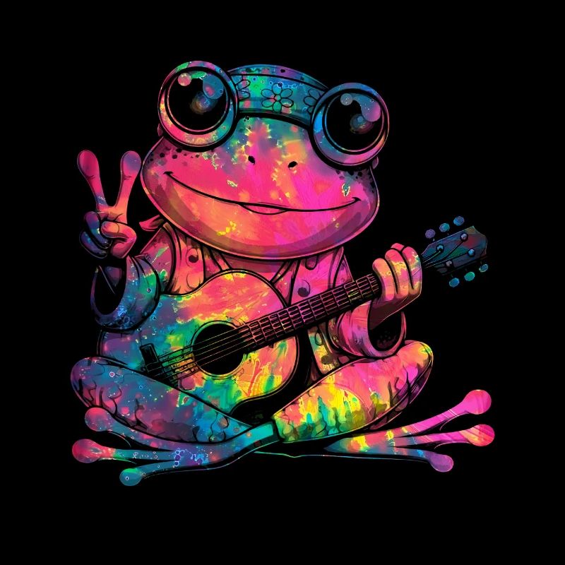 Friedenszeichen Dye Hippie Frog 60s