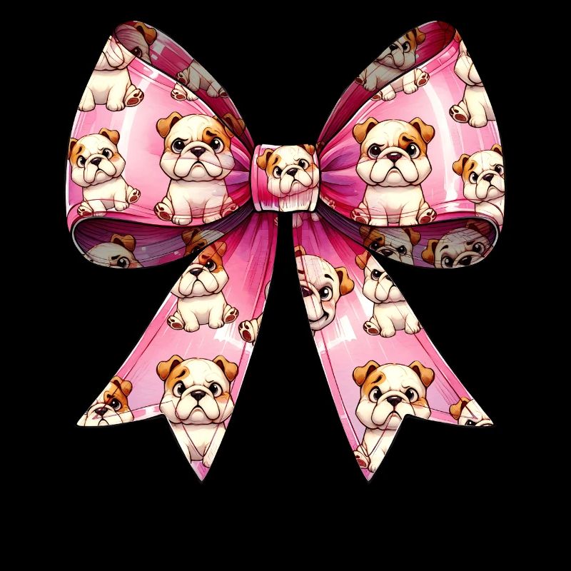 Coquette Bow Bulldog Dog Mom Pattern Pink