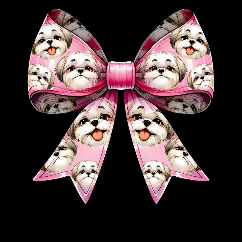 Coquette Schleife Shih Tzu Hund Mama Muster Rosa