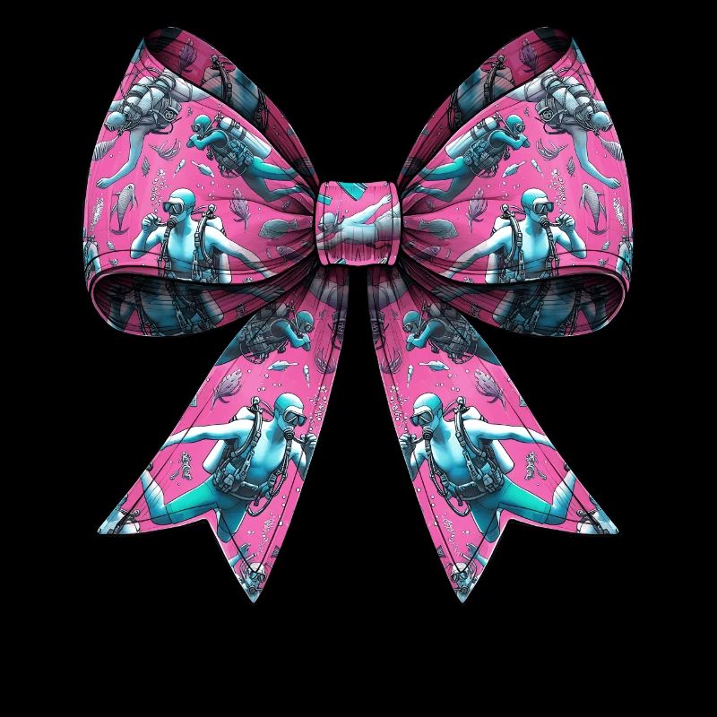 Coquette Bow Diving Mom Diver Pattern Pink
