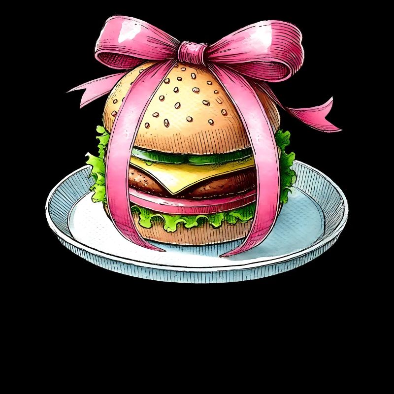 Coquette Bow Burger Hamburger Ruban Rose Maman