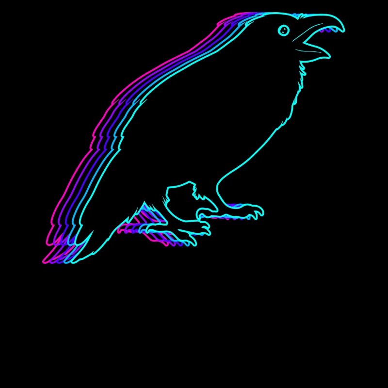 Retro Raven Crow Vaporwave