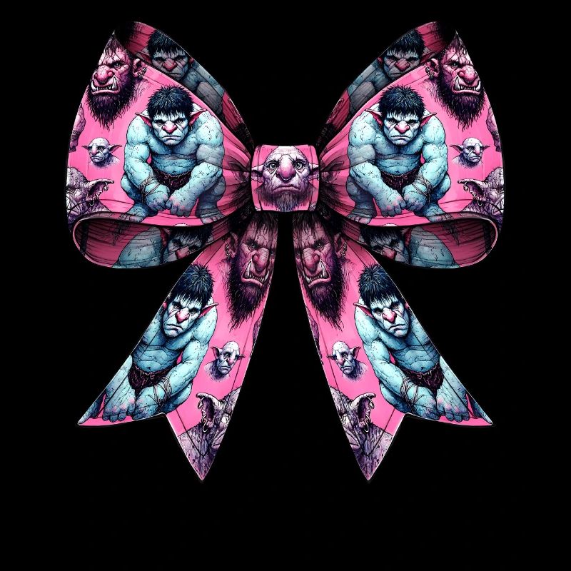 Coquette Bow Ogre Pattern Monster Halloween Mom