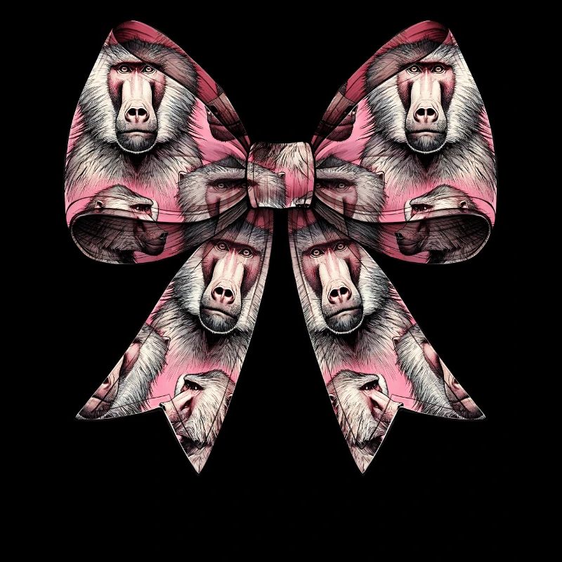 Kokette Schleife Pavian Affe Muster Mädchen