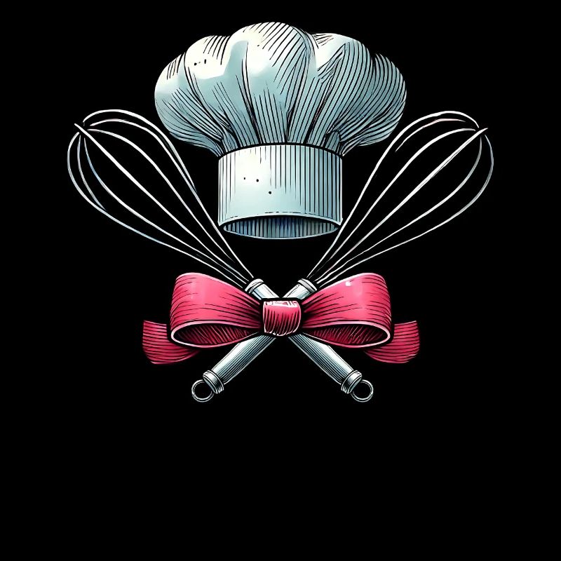 Coquette Bow Baking Chef Hat Whisk
