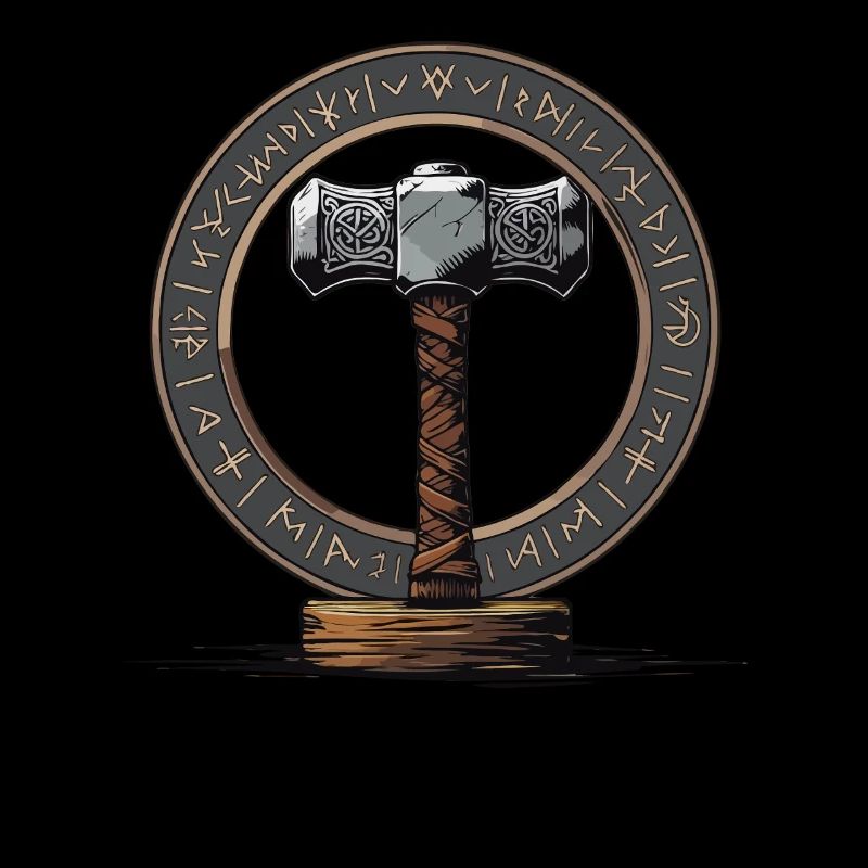 Wikinger Hammer Krieger Walhalla Runenkreis Thor