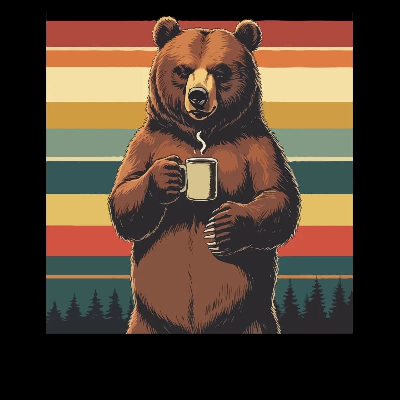Grim Bear Coffee Mug Bears Coffee Tired