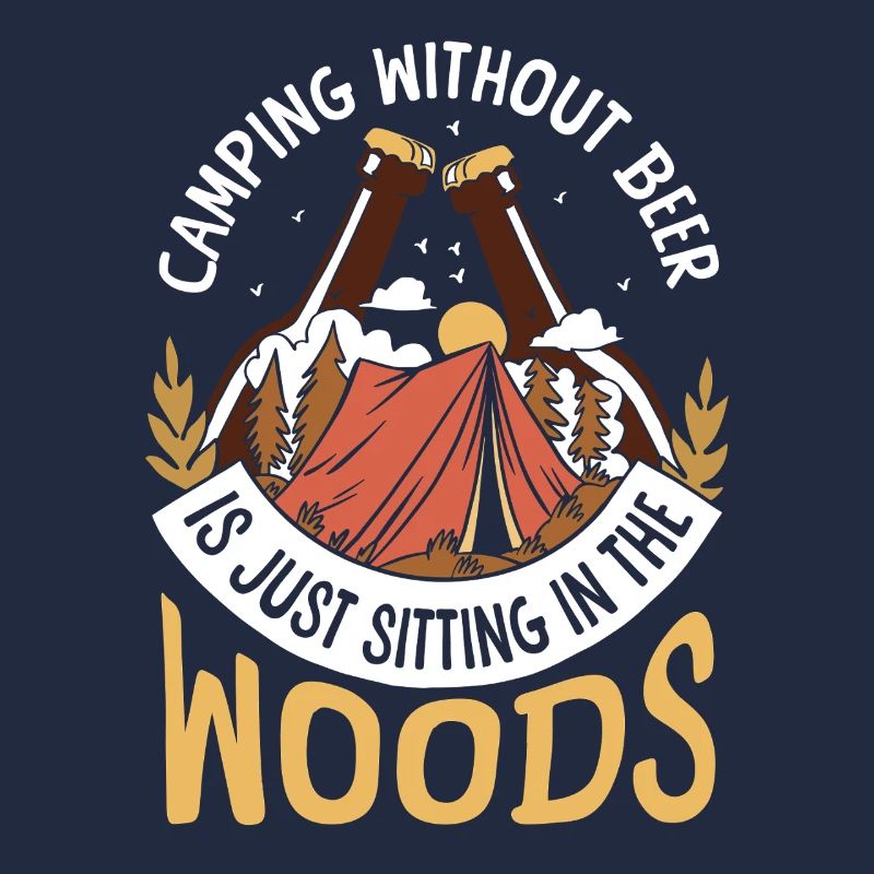 Camping Ohne Bier Sitzt Nur Im Wald