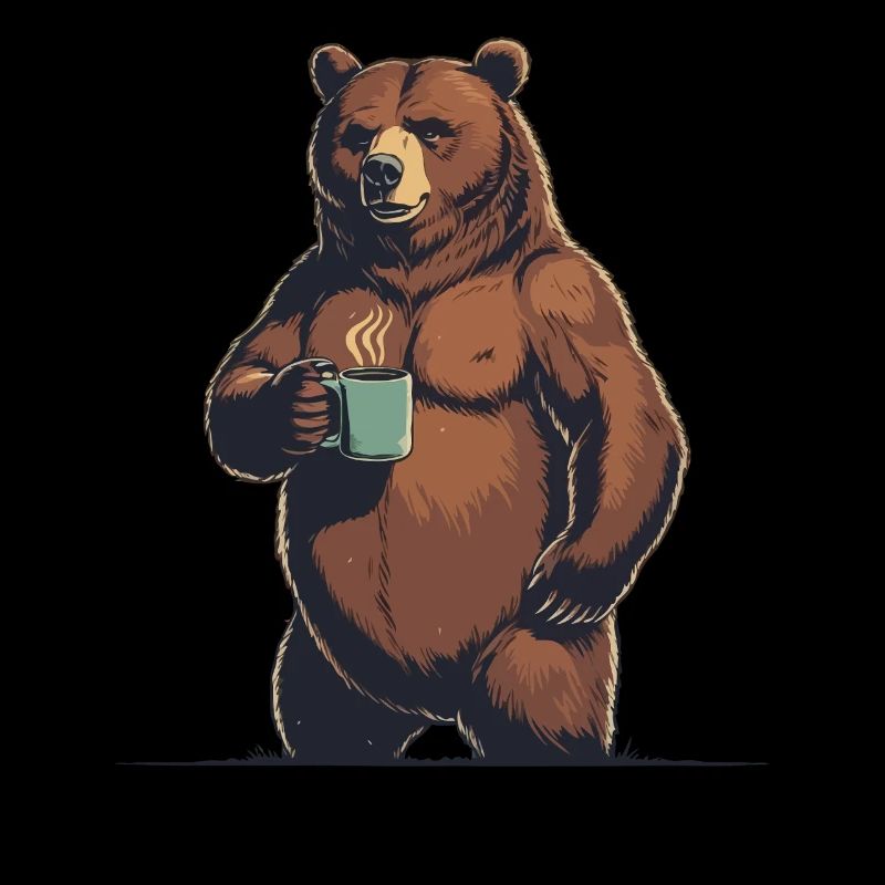Grim Bear Tasse à café Ours Café Fatigué