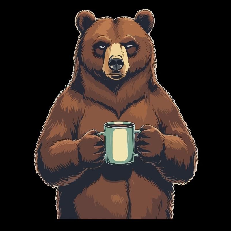 Grim Bear Tasse à café Ours Café Fatigué