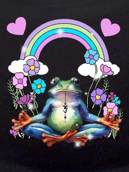 yoga frog retro yogi