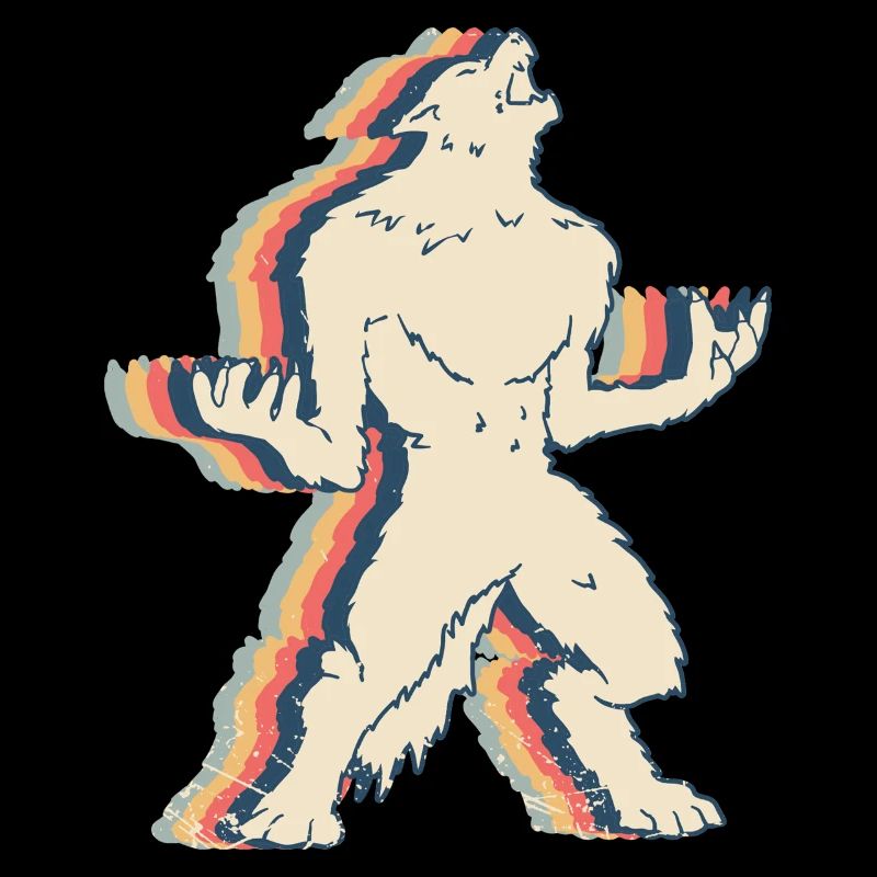 loup-garou loup rétro dessin au trait