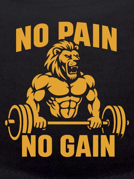 Lion with Barbell Motivational Design
