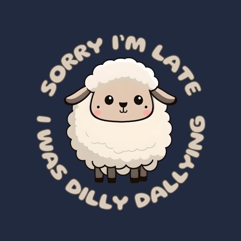 Tut mir leid, dass ich zu spät komme, ich war Dilly Dally Cute Lamb