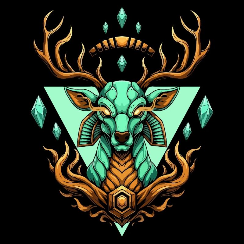 Fairy geometric turquoise deer