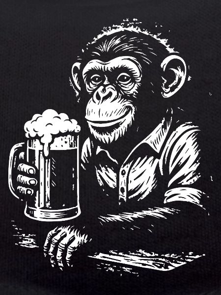 Bier Liebender Affe Portrait T-Shirt