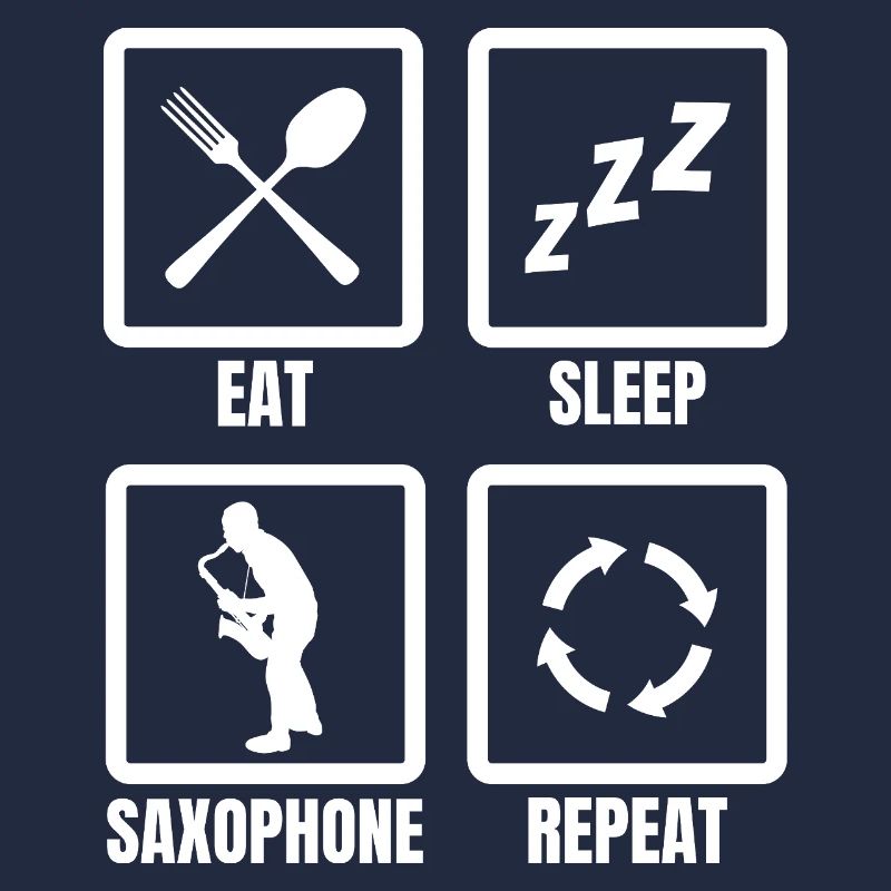 Saxophone Manger Sommeil Répéter