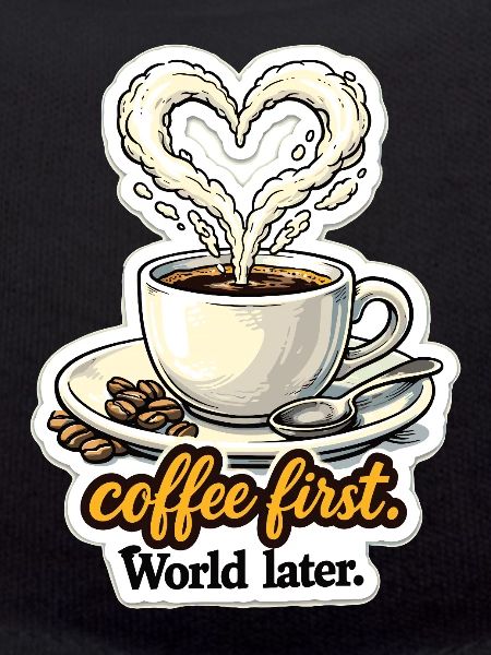 Coffee First Heart Design