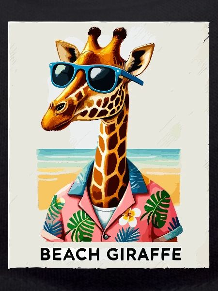 Beach Giraffe with Sunglasses