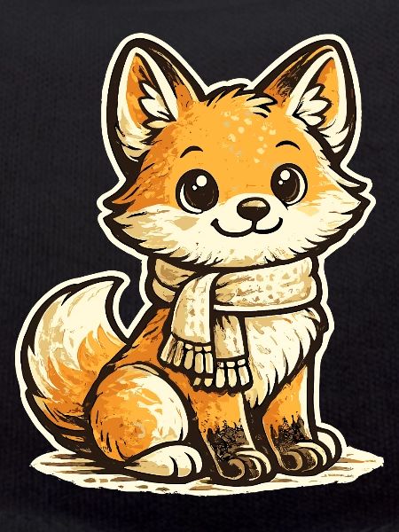 Warming fox with scarf