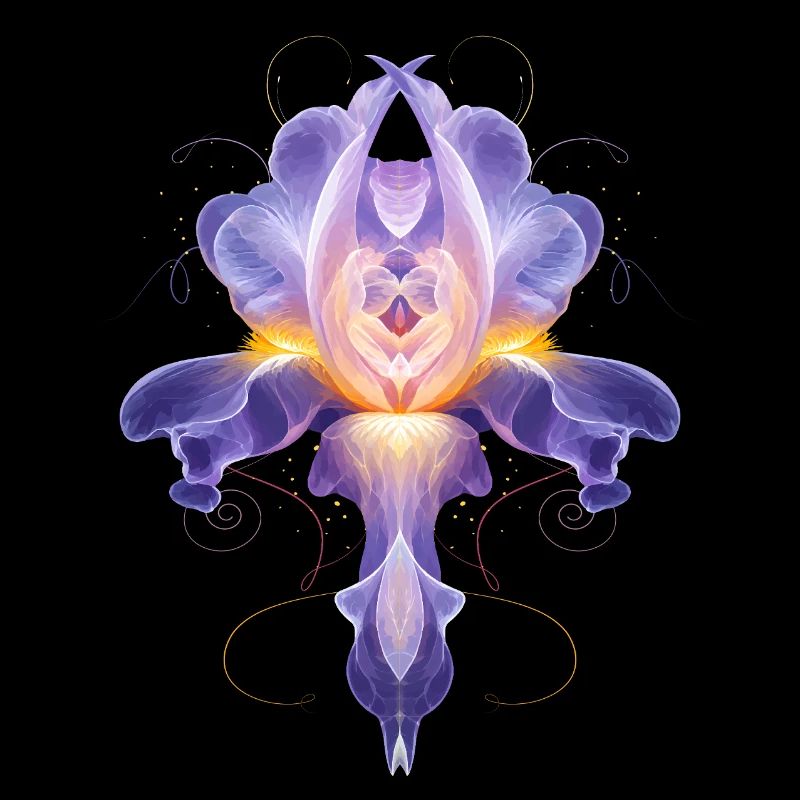 Abstract Iris Blossom Luminous Floral Design