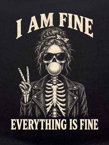 Everything Is Fine Skelett Lustig Halloween