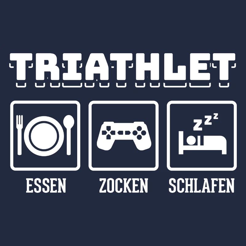 Triathlète, manger, jouer, dormir, nerd, gaming