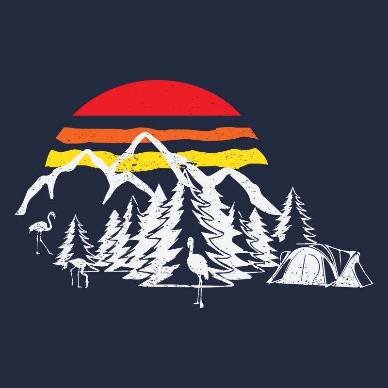 Camping - mountains with setting sun