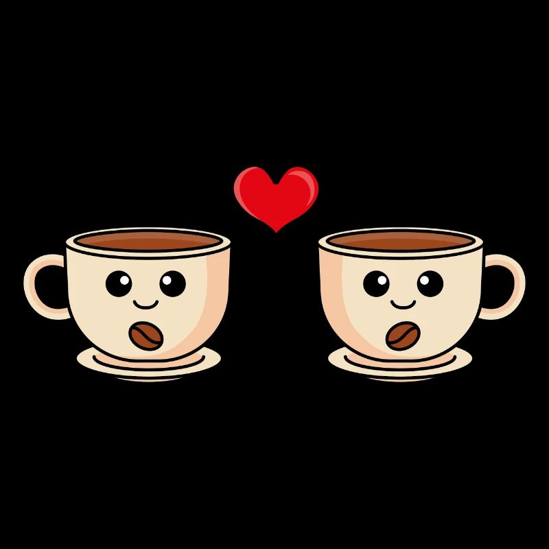 Kaffee Comic Paar Liebe
