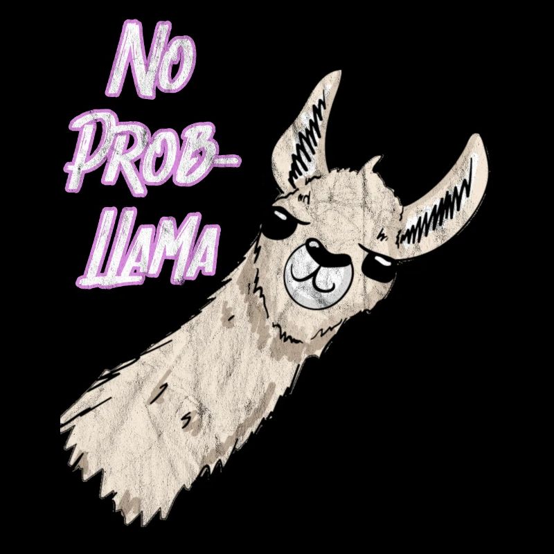 No Prob LLama rosa Vintage Trendy Lama