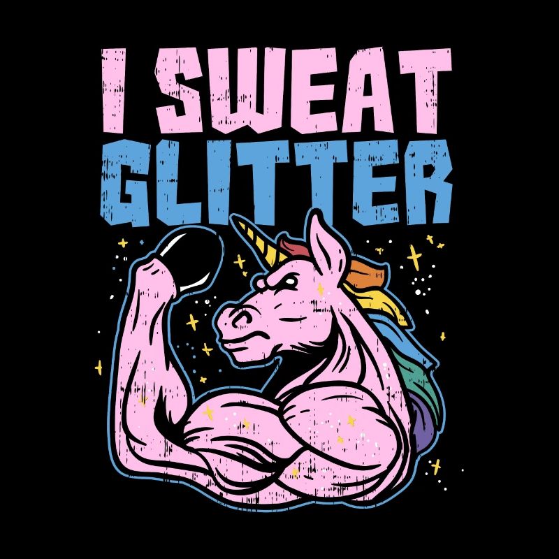Fitness Geschenk: Ich schwitze Glitzer Einhorn Fun