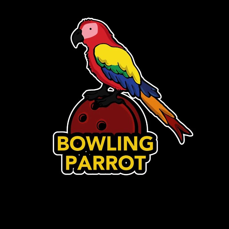 Vogel Papagei Auf Bowlingkugel Kegel Geschenk