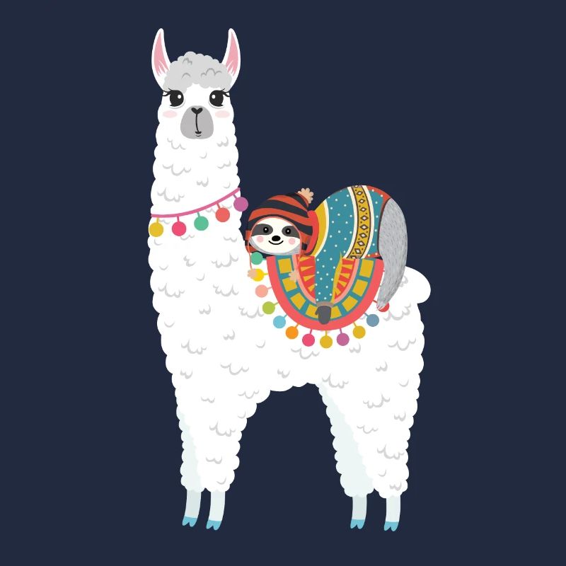 Faultier schläft auf Llama