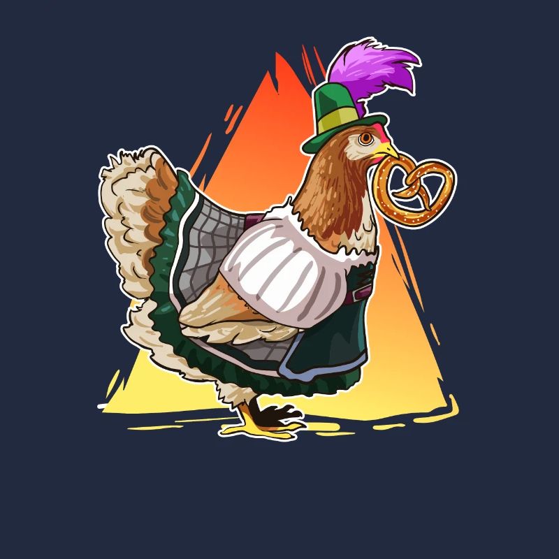 Chicken dirndl bavaria pretzel gift