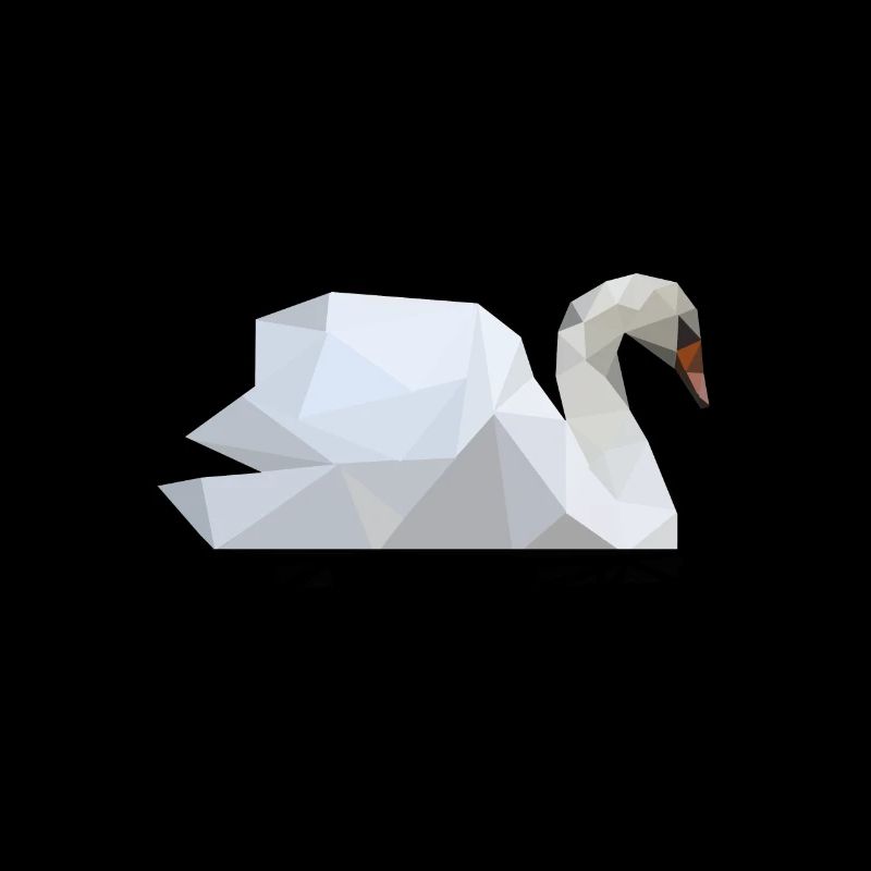White swan, swans polygon geometric