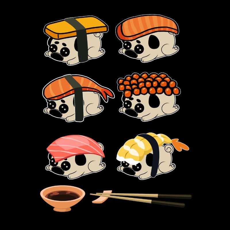 Sushi Hunde Süß Mops