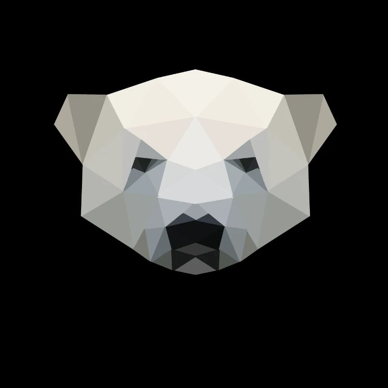 Polar bear, polar bear head polygon geometric