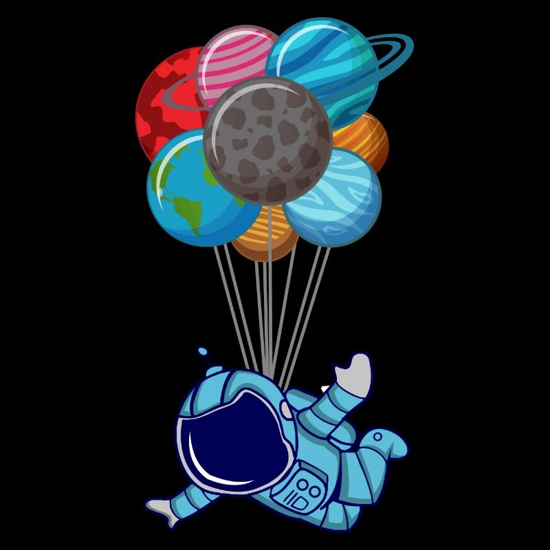 Astronaut mit Planeten Als Ballon Weltraum Geschen