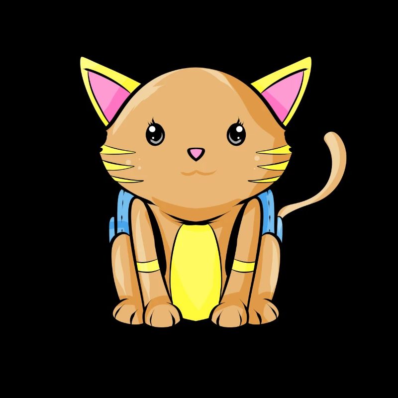 A cat with a backpack