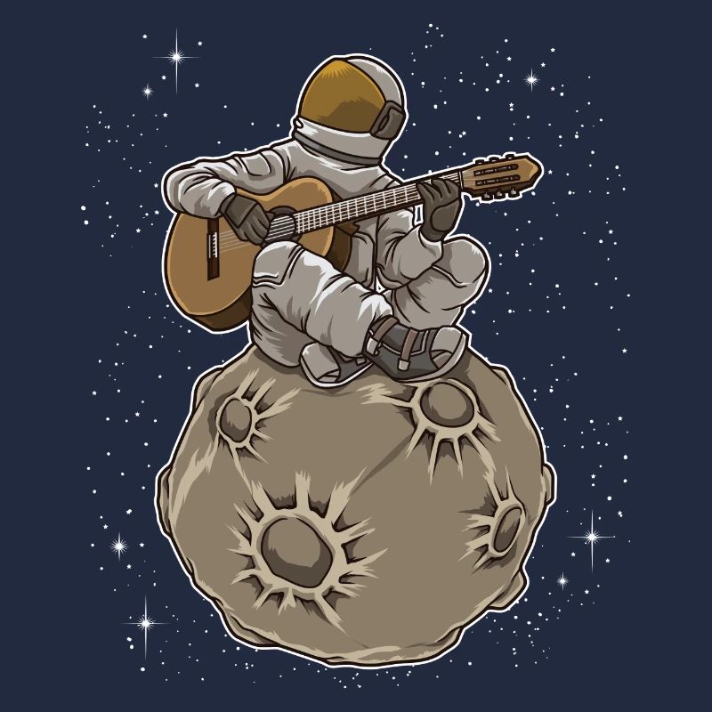 Astronaut Playing Guitar | Galaxy Milky Way Space